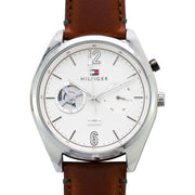  Shop Authentic Tommy Hilfiger Deacon White Dial Brown Leather Strap Watch for Men - 1791550 - Luxxuri