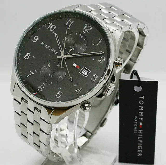  Shop Authentic Tommy Hilfiger West Quartz Black Dial Silver Steel Strap Watch For Men - 1791707 - Luxxuri