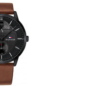  Shop Authentic Tommy Hilfiger Hunter Black Dial Brown Leather Strap Watch for Men - 1791604 - Luxxuri