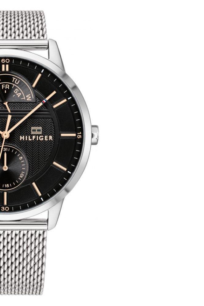  Shop Authentic Tommy Hilfiger Hunter Quartz Black Dial Silver Steel Strap Watch for Men - 1791610 - Luxxuri