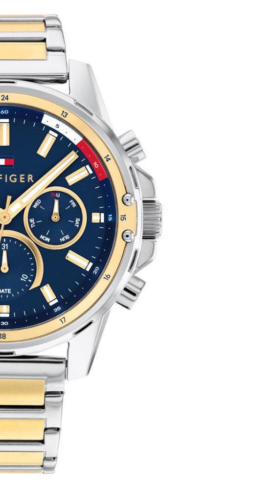  Shop Authentic Tommy Hilfiger Mason Chronograph Blue Dial Two Tone Steel Strap Watch For Men - 1791937 - Luxxuri