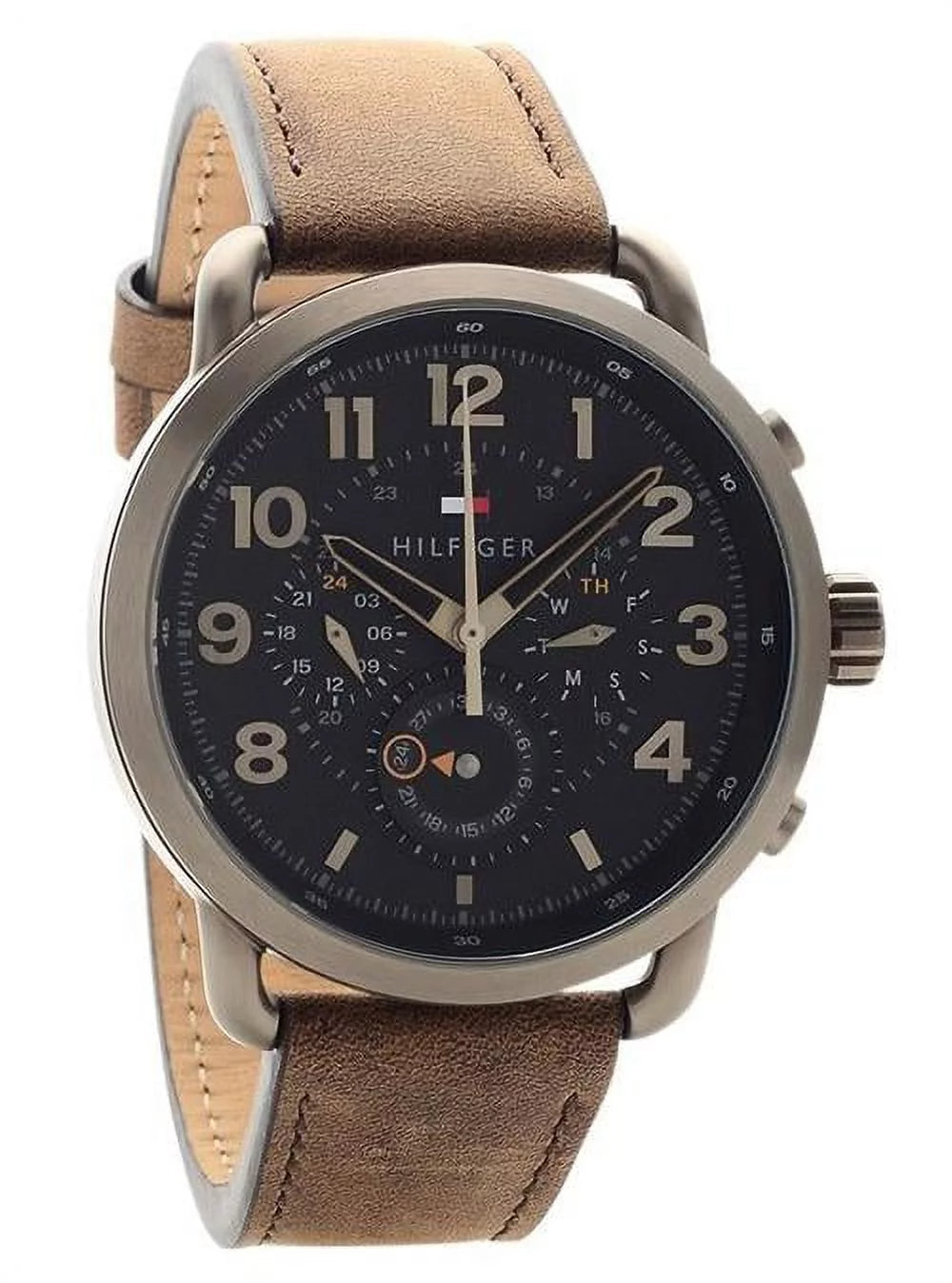  Shop Authentic Tommy Hilfiger Briggs Chronograph Black Dial Brown Leather Strap Watch for Men - 1791425 - Luxxuri