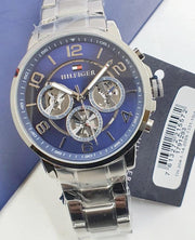  Shop Authentic Tommy Hilfiger Keagan Blue Dial Silver Steel Strap Watch for Men - 1791293 - Luxxuri