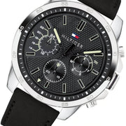  Shop Authentic Tommy Hilfiger Decker Black Dial Black Leather Strap Watch for Men - 1791563 - Luxxuri