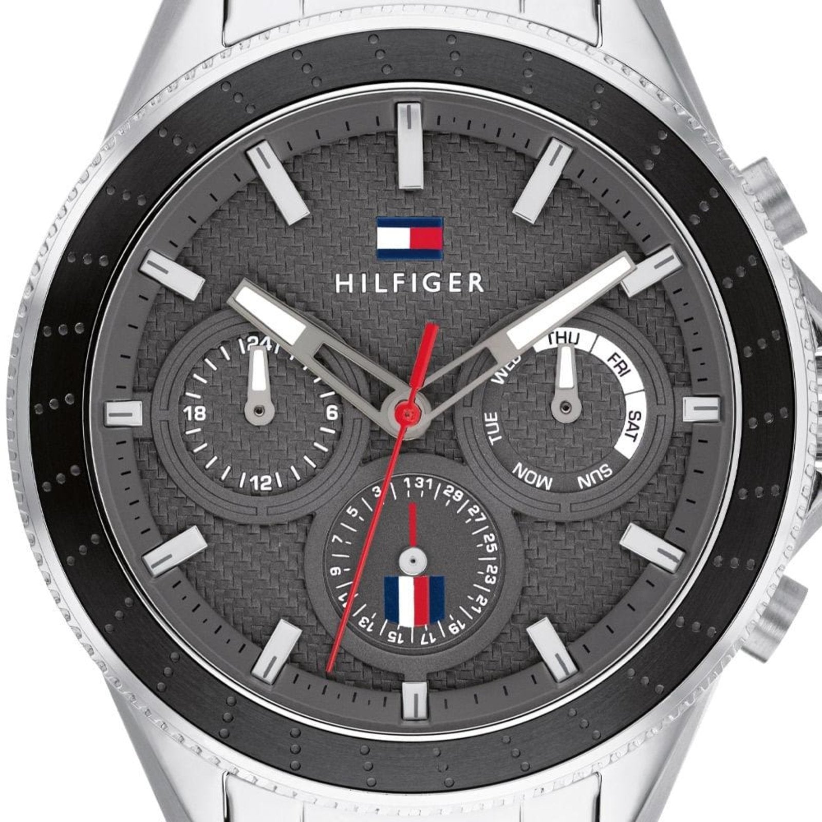  Shop Authentic Tommy Hilfiger Aiden Chronograph Grey Dial Silver Steel Strap Watch For Men - 1791857 - Luxxuri