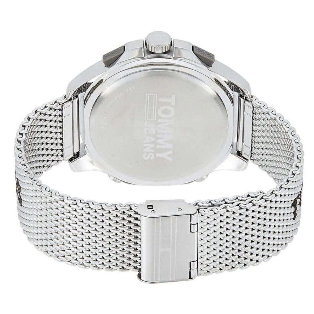  Shop Authentic Tommy Hilfiger Digital Black Dial Silver Mesh Bracelet Watch For Men - 1791765 - Luxxuri