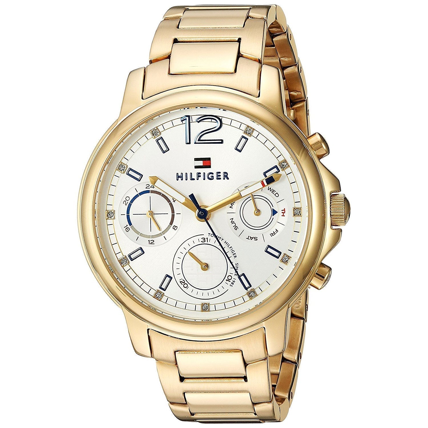  Shop Authentic Tommy Hilfiger Claudia White Dial Gold Steel Strap Watch for Women - 1781742 - Luxxuri