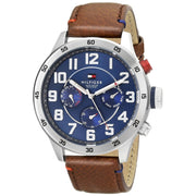  Shop Authentic Tommy Hilfiger Trent Quartz Blue Dial Brown Leather Strap Watch for Men - 1791066 - Luxxuri