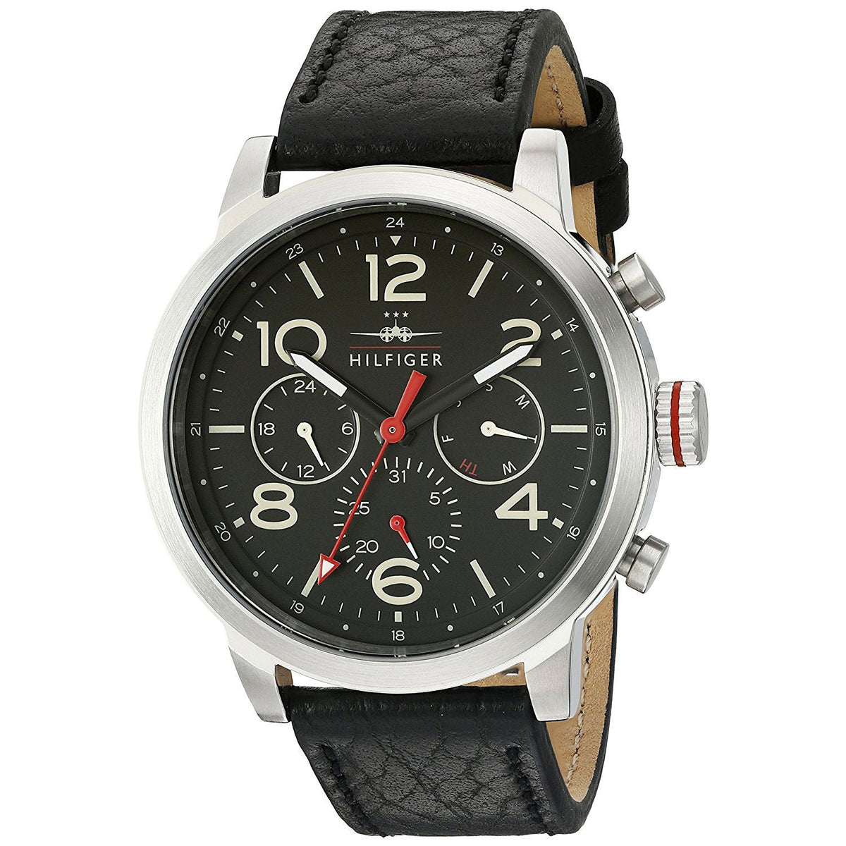  Shop Authentic Tommy Hilfiger Jake Chronograph Black Dial Black Leather Strap Watch for Men - 1791232 - Luxxuri