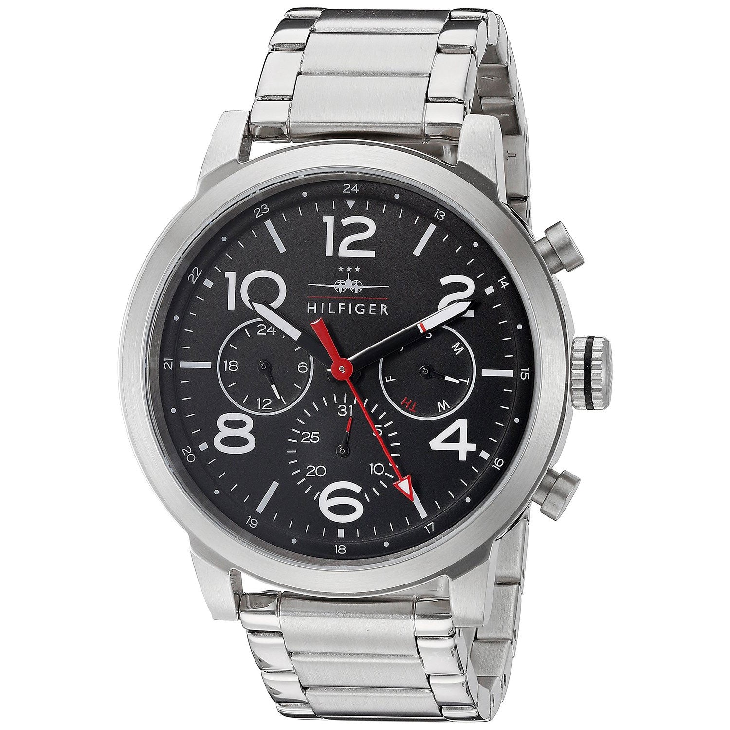  Shop Authentic Tommy Hilfiger Jake Chronograph Black Dial Silver Steel Strap Watch for Men - 1791234 - Luxxuri