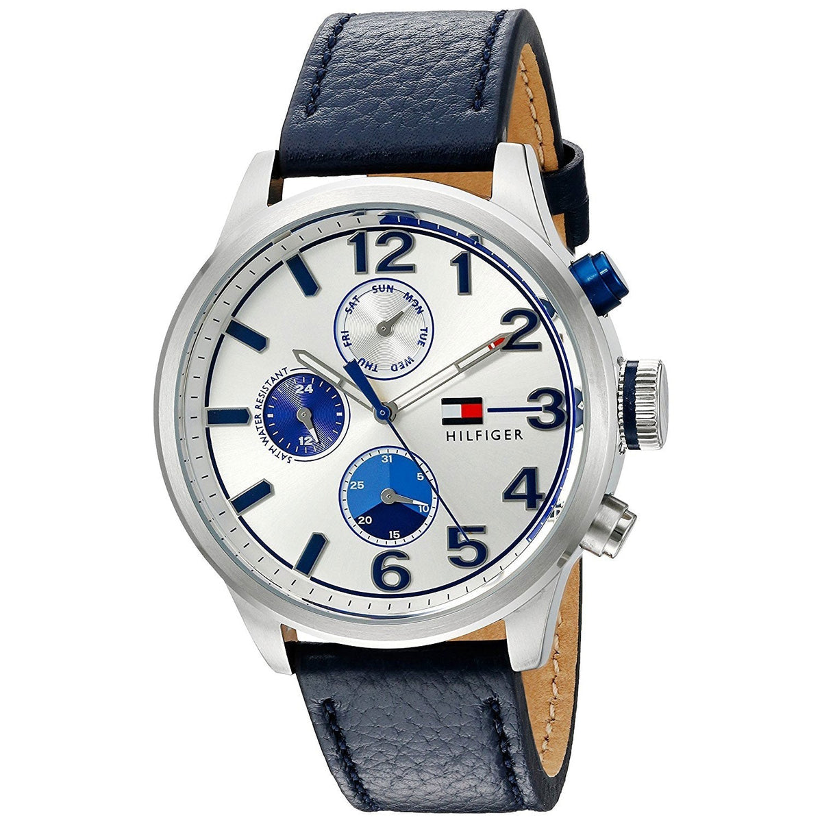  Shop Authentic Tommy Hilfiger Jackson Silver Dial Black Leather Strap Watch for Men - 1791240 - Luxxuri