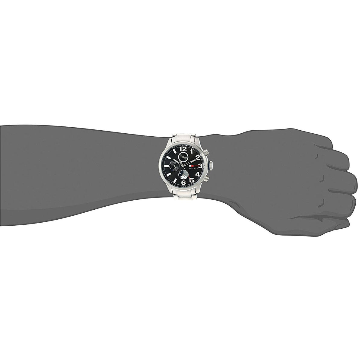  Shop Authentic Tommy Hilfiger Jackson Quartz Black Dial Silver Steel Strap Watch for Men - 1791243 - Luxxuri