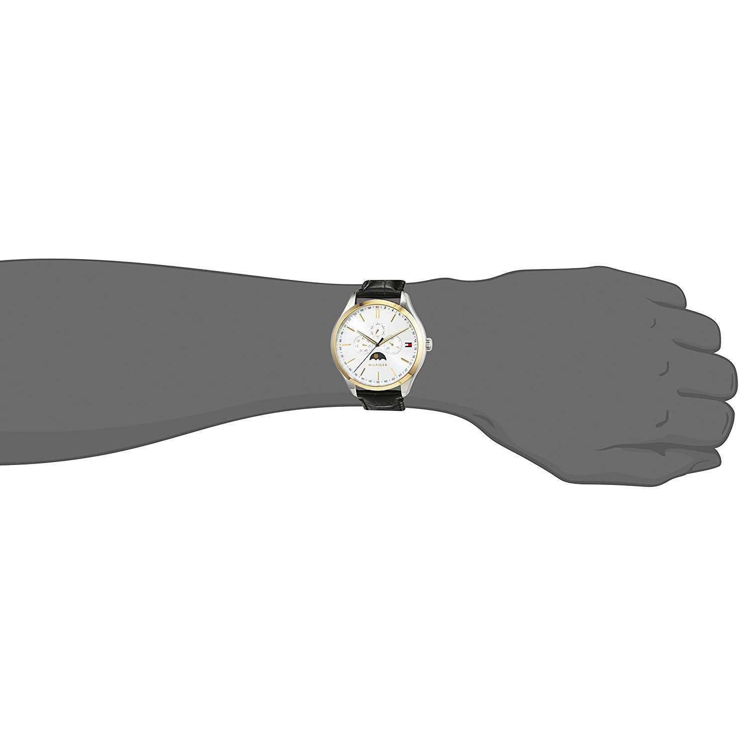  Shop Authentic Tommy Hilfiger Oliver Analog Silver Dial Black Leather Strap Watch for Men - 1791305 - Luxxuri