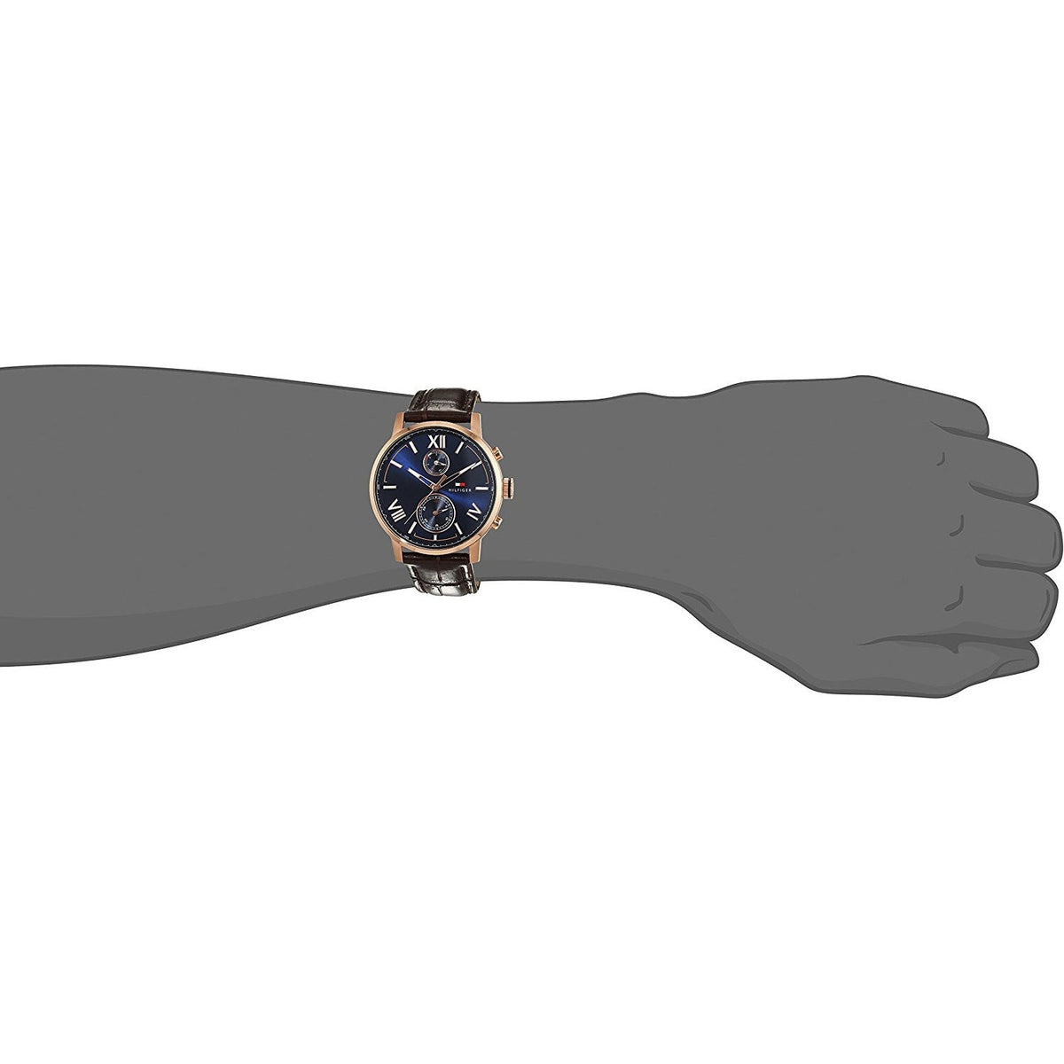  Shop Authentic Tommy Hilfiger Aiden Quartz Blue Dial Brown Leather Strap Watch for Men - 1791308 - Luxxuri