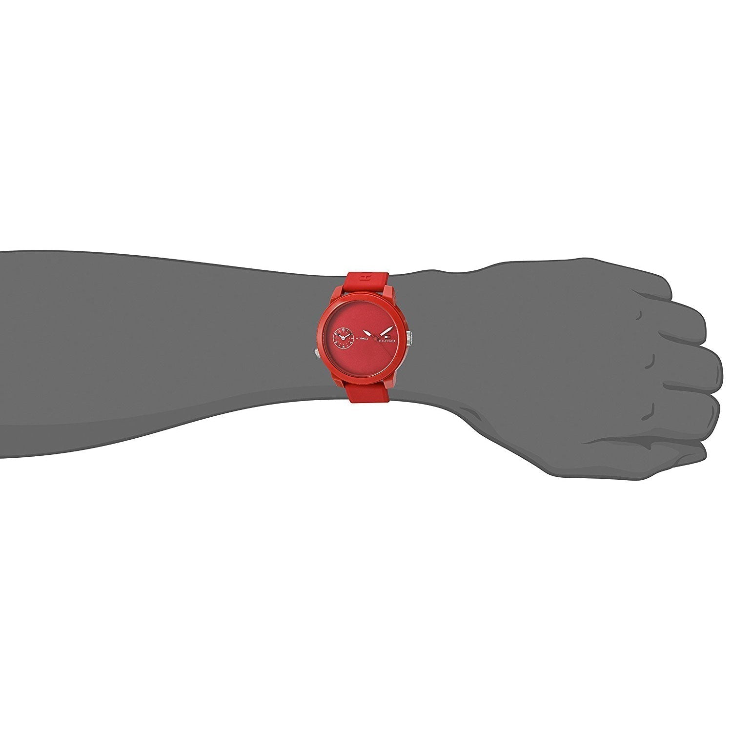  Shop Authentic Tommy Hilfiger Denim Quartz Red Dial Red Rubber Strap Watch for Men - 1791323 - Luxxuri