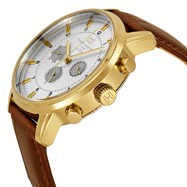  Shop Authentic Tommy Hilfiger Harrison White Dial Brown Leather Strap Watch for Men - 1790874 - Luxxuri