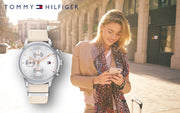  Shop Authentic Tommy Hilfiger Blake Chronograph Silver Dial Pink Leather Strap Watch For Women - 1781906 - Luxxuri