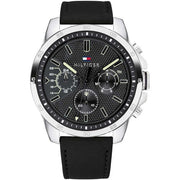  Shop Authentic Tommy Hilfiger Decker Black Dial Black Leather Strap Watch for Men - 1791563 - Luxxuri