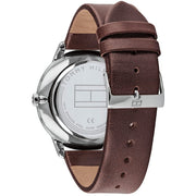  Shop Authentic Tommy Hilfiger Hunter Blue Dial Brown Leather Strap Watch for Men - 1791605 - Luxxuri