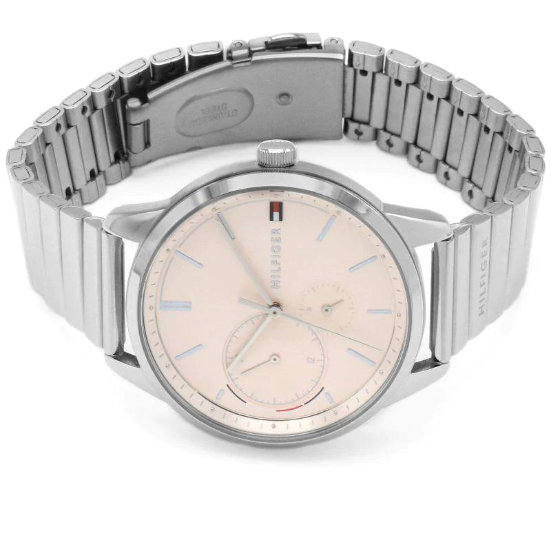  Shop Authentic Tommy Hilfiger Brooke Pink Dial Silver Steel Strap Watch for Women - 1782020 - Luxxuri