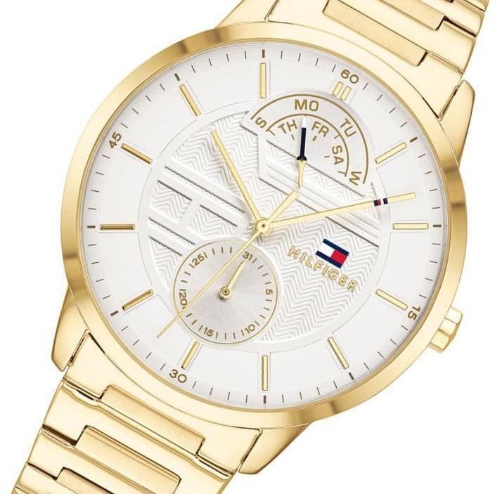  Shop Authentic Tommy Hilfiger Hunter White Dial Gold Steel Strap Watch for Men - 1791609 - Luxxuri