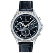 Shop Authentic Tommy Hilfiger Ari Diamonds Black Dial Black Leather Strap Watch for Women - 1781981 - Luxxuri