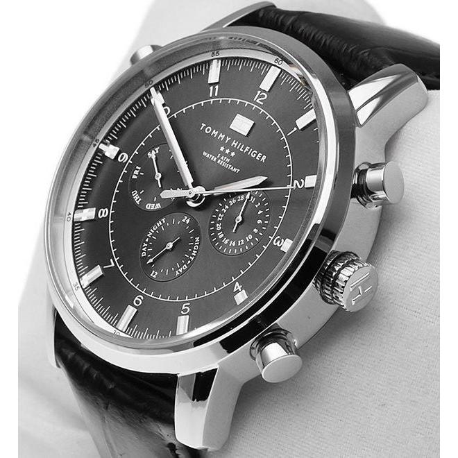  Shop Authentic Tommy Hilfiger Harrison Chronograph Black Dial Black Leather Strap Watch for Men - 1790875 - Luxxuri