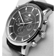 Shop Authentic Tommy Hilfiger Harrison Chronograph Black Dial Black Leather Strap Watch for Men - 1790875 - Luxxuri