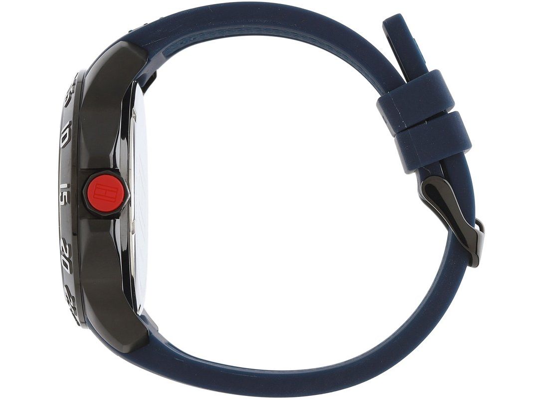  Shop Authentic Tommy Hilfiger Cole Black Dial Blue Rubber Strap Watch for Men - 1790984 - Luxxuri