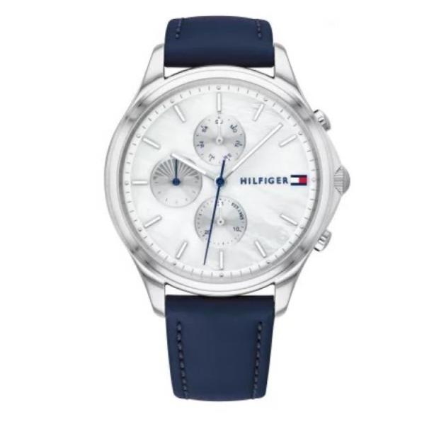  Shop Authentic Tommy Hilfiger Carly Silver Dial Blue Leather Strap Watch for Women - 1781791 - Luxxuri