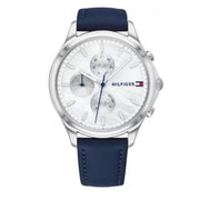  Shop Authentic Tommy Hilfiger Carly Silver Dial Blue Leather Strap Watch for Women - 1781791 - Luxxuri