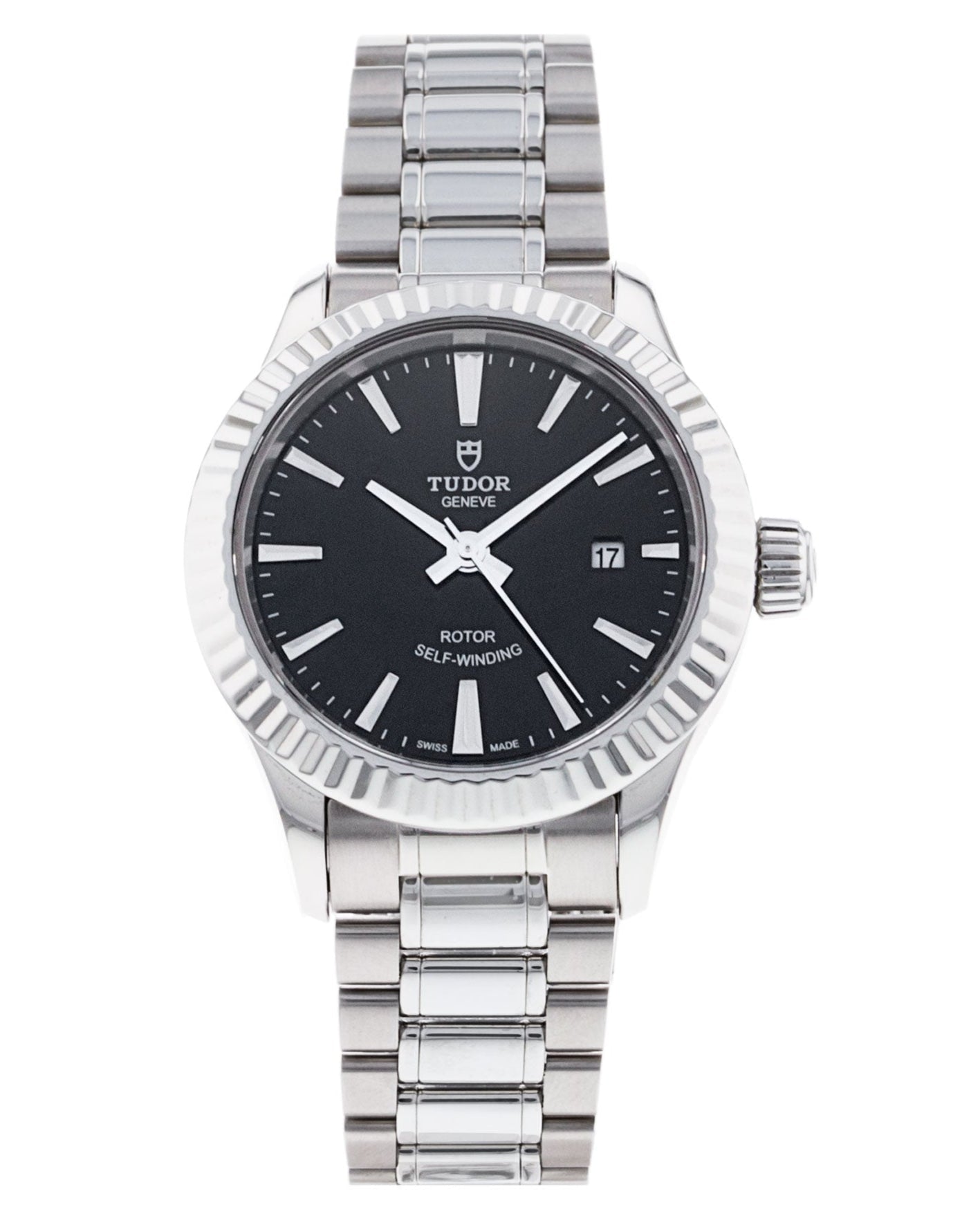  Shop Authentic Tudor Style Automatic Black Dial Silver Steel Strap Watch for Men - M12710-0003 - Luxxuri