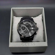  Shop Authentic Guess Atlas Chronograph Black Dial Black Steel Strap Watch For Men - W0668G5 - Luxxuri