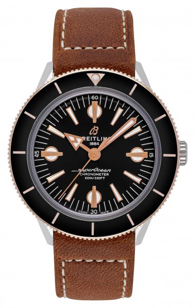  Shop Authentic Breitling Superocean Heritage '57 Black Dial Brown Leather Strap Watch for Men - U10370121B1X1 - Luxxuri