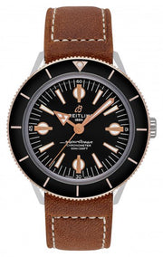  Shop Authentic Breitling Superocean Heritage '57 Black Dial Brown Leather Strap Watch for Men - U10370121B1X1 - Luxxuri
