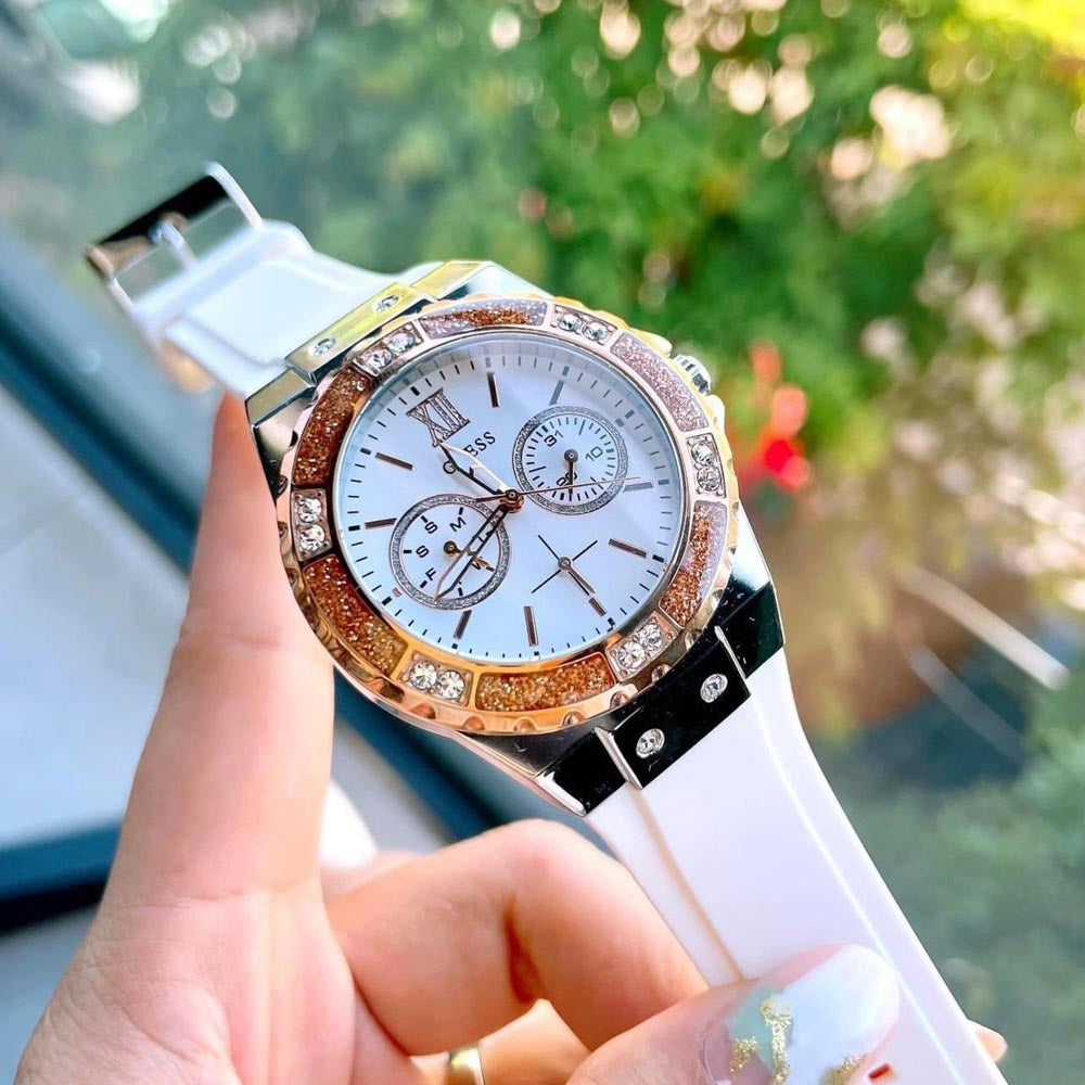  Shop Authentic Guess Limelight White Dial White Rubber Strap Watch for Women - W1053L2 - Luxxuri