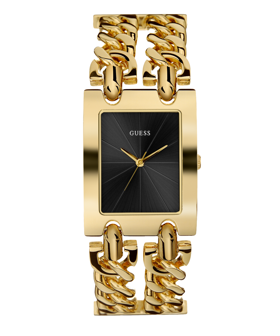  Shop Authentic Guess Trend Multi Chain Black Dial Gold Steel Strap Watch for Women - U1117L5 - Luxxuri