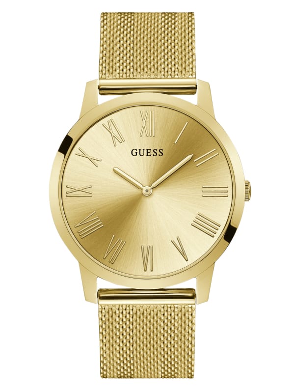  Shop Authentic Guess Richmond Gold Dial Gold Mesh Bracelet Watch for Men - W1263G2 - Luxxuri