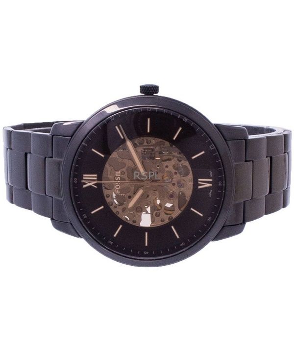  Shop Authentic Fossil Neutra Automatic Skeleton Black Dial Black Steel Strap Watch for Men - ME3183 - Luxxuri