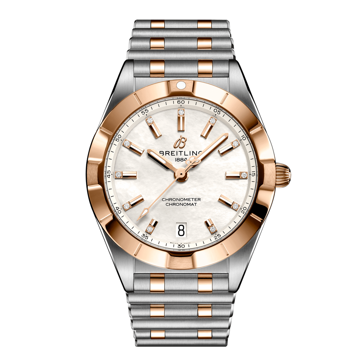  Shop Authentic Breitling Chronomat B02 18K Red Gold White Dial Two Tone Steel Strap Watch for Men - U77310101A2U1 - Luxxuri