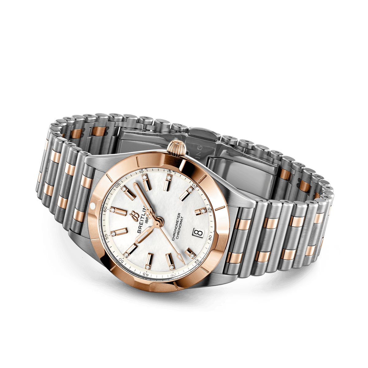  Shop Authentic Breitling Chronomat B02 18K Red Gold White Dial Two Tone Steel Strap Watch for Men - U77310101A2U1 - Luxxuri