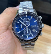  Shop Authentic Hugo Boss Rafale Quartz Blue Dial Silver Steel Strap Watch for Men - 1513510 - Luxxuri