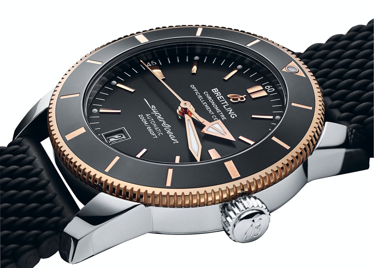  Shop Authentic Breitling Superocean Heritage II B20 42mm Black Dial Black Mesh Bracelet Mens Watch - UB2010121B1S1 - Luxxuri