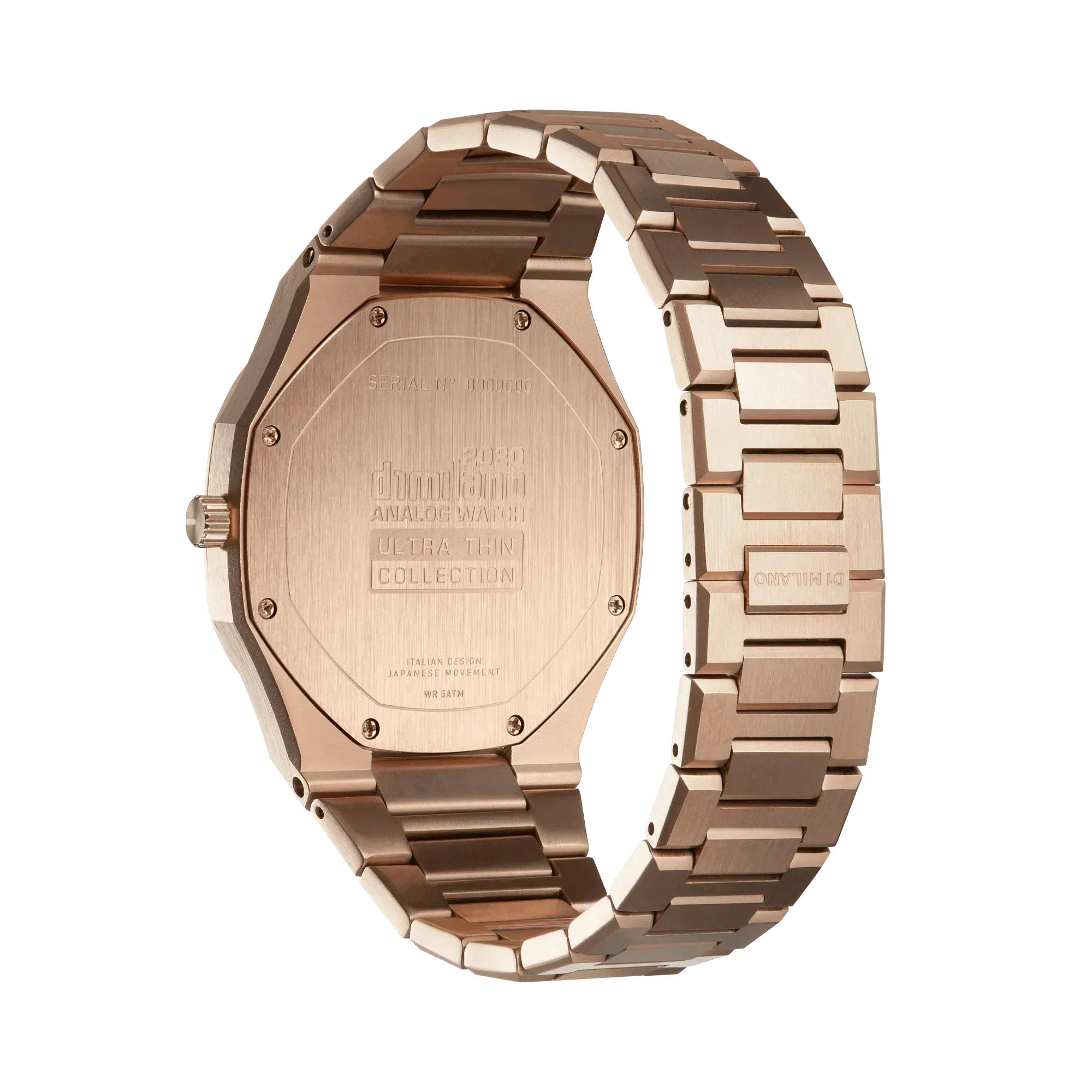 D1 Milano Ultra Thin Grey Dial Gold Steel Strap Watch for Men - D1-UTBJ08
