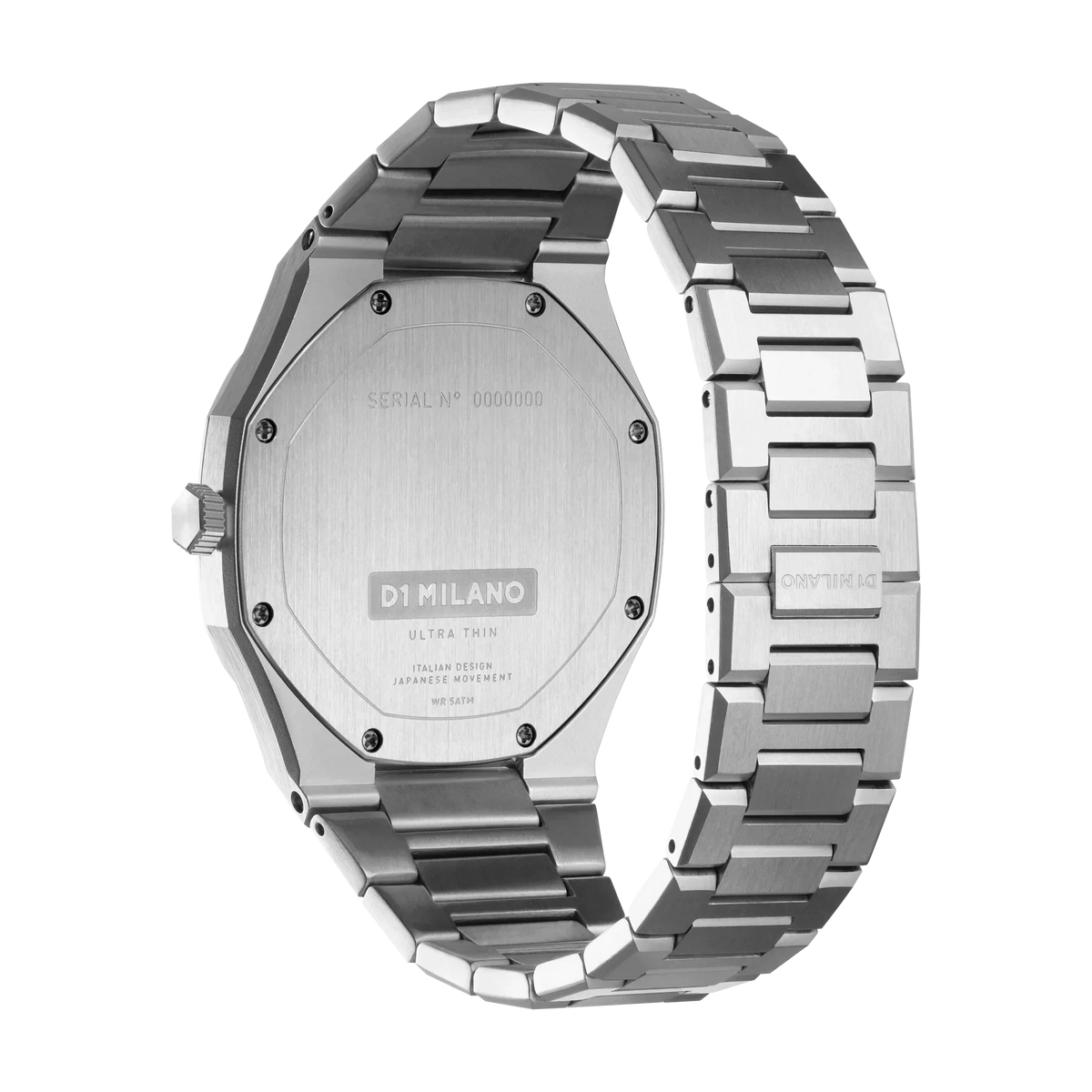 D1 Milano Ultra Thin Linen White Dial Silver Steel Strap Watch for Unisex - D1-UTBJ23