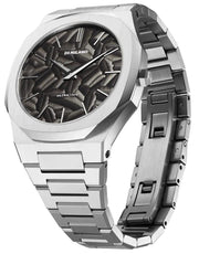 D1 Milano Ultra Thin Ashfield Black Dial Silver Steel Strap Watch for Men - D1-UTBJ32