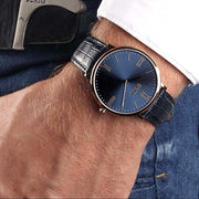  Shop Authentic Hugo Boss Jackson Blue Dial Black Leather Strap Watch for Men - 1513371 - Luxxuri