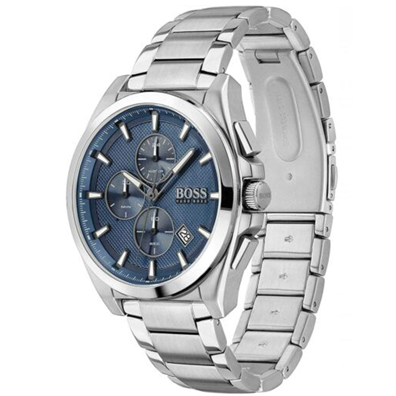  Shop Authentic Hugo Boss Grandmaster Blue Dial Silver Steel Strap Watch for Men - 1513884 - Luxxuri