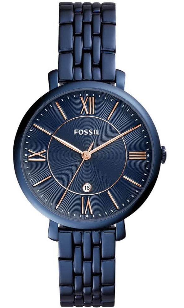  Shop Authentic Fossil Jacqueline Blue Dial Blue Steel Strap Watch for Women - ES4094 - Luxxuri