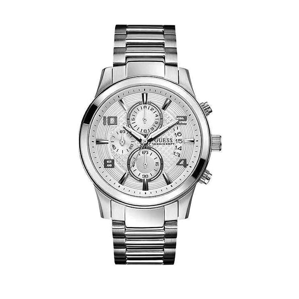  Shop Authentic Guess Exec Quartz Silver Dial Silver Steel Strap Watch for Men - W0075G3 - Luxxuri